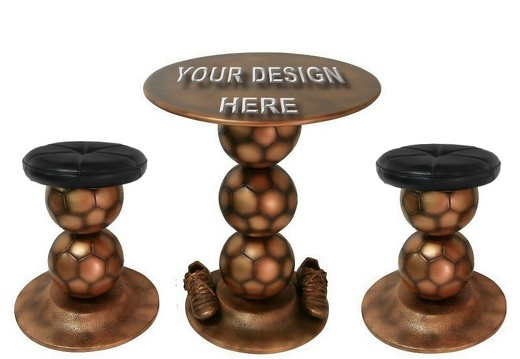 B0463 BRONZE FOOTBALL BALL TABLE CHAIRS ALL TEAMS CLUBS AVAILABLE