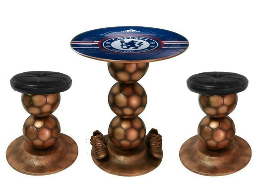 B0464 BRONZE FOOTBALL BALL TABLE CHAIRS CHELSEA ALL TEAMS CLUBS AVAILABLE