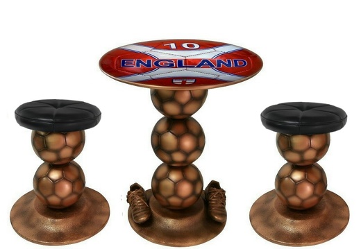 B0468 BRONZE FOOTBALL BALL TABLE CHAIRS ENGLAND LIONS ALL TEAMS CLUBS AVAILABLE
