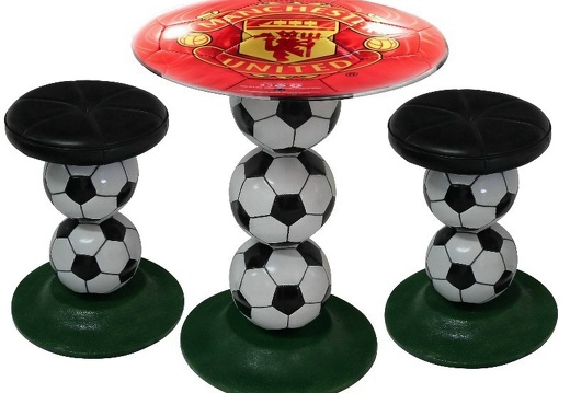 B0512 FOOTBALL BALL TABLE STOOLS CHAIRS MANCHESTER UTD ALL TEAMS CLUBS AVAILABLE