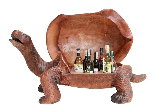 JBA194 LARGE TURTLE WITH OPENING SHELL TO HOLD WINE WHISKEY BOTTLES 3