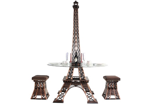 JBF145 FAMOUS EIFFEL TOWER STATUE ROMANTIC DINNING TABLE 2 CHAIRS 8 FOOT TALL