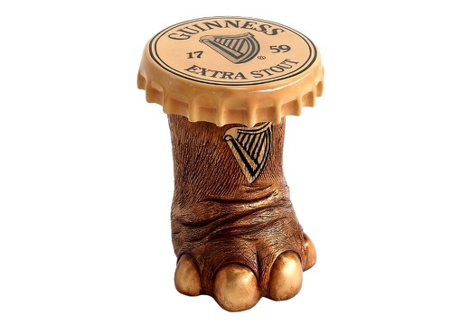 JBF182 SMALL ELEPHANTS FOOT STOOL WITH GUINNESS BOTTLE TOP LID ALL BEER NAMES AVAILABLE 1