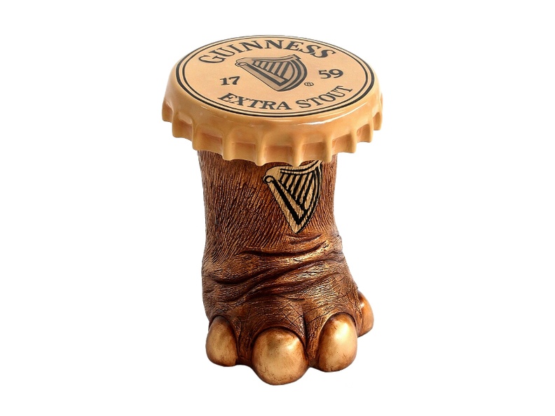 JBF182_SMALL_ELEPHANTS_FOOT_STOOL_WITH_GUINNESS_BOTTLE_TOP_LID_ALL_BEER_NAMES_AVAILABLE_1.JPG