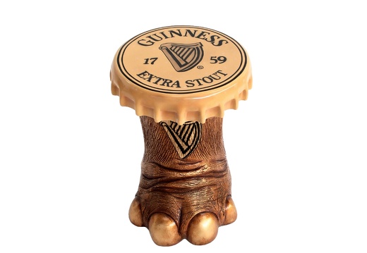 JBF182 SMALL ELEPHANTS FOOT STOOL WITH GUINNESS BOTTLE TOP LID ALL BEER NAMES AVAILABLE 2