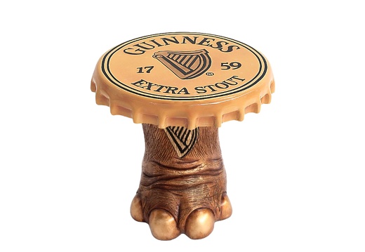 JBF183 SMALL ELEPHANTS FOOT COFFEE TABLE WITH GUINNESS BOTTLE TOP LID ALL BEER NAMES AVAILABLE 1