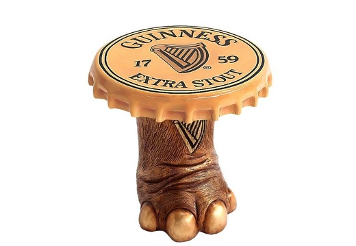 JBF183 SMALL ELEPHANTS FOOT COFFEE TABLE WITH GUINNESS BOTTLE TOP LID ALL BEER NAMES AVAILABLE 2