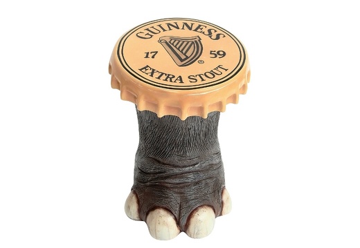 JBF190 ELEPHANTS FOOT BAR RESTAURANT STOOL WITH GUINNESS BOTTLE TOP ALL BEER NAMES AVAILABLE 1