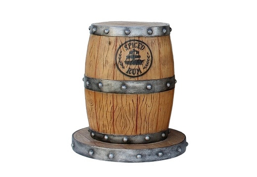 JBP047 LIGHT WOOD EFFECT BARREL STOOL ANY NAME PAINTED ON IT