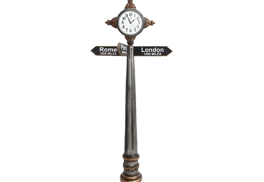 JBTH166H VINTAGE STREET SIGN POST ANTIQUE CLOCK FULLY WORKING CLOCK ANY NAMES PAINTED ON 4 SIGNS