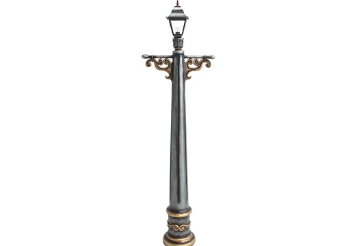 JBTH166 VICTORIAN LAMP POST FULLY FUNCTIONAL OLD SILVER METAL EFFECT BRASS TRIM 1
