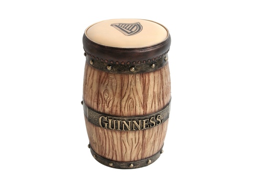 JBTH316B LIGHT WOOD EFFECT GUINNESS BARREL STOOL ANY NAME AVAILABLE ON THE BARREL CUSHION