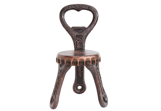 JBTH317 VINTAGE BRONZE EFFECT BUDWEISER BOTTLE OPENER CHAIR ALL BEER NAMES AVAILABLE 2