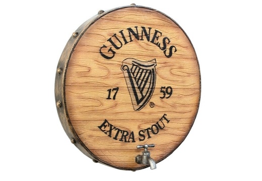 JBTH337C VINTAGE GUINNESS BARREL END WITH TAP WALL MOUNTED ANY NAME AVAILABLE
