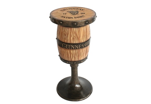 JBTH337E LIGHT BROWN WOOD GUINNESS BARREL TABLE ANY NAME AVAILABLE ON THE BARREL