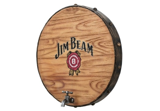 JBTH337F VINTAGE JIM BEAM BARREL END WITH TAP WALL MOUNTED ANY NAME AVAILABLE