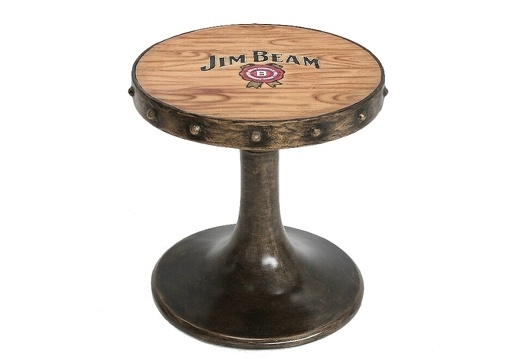 JBTH337G VINTAGE JIM BEAM BARREL TOP TABLE ANY NAME AVAILABLE
