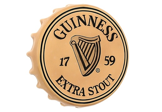 JBTH337 GUINNESS BOTTLE LID WALL MOUNTED BAR RESTAURANT DECOR 16 INCH DIAMETER ALL BEER NAMES AVAILABLE