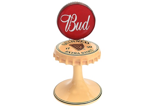 JBTH339B GUINNESS BOTTLE TOP LID BAR CHAIR BUDWEISER BACK REST ANY NAMES PRINTED ON CUSHION LID