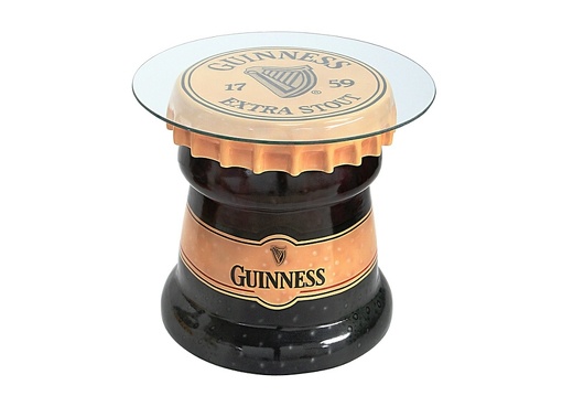 JBTH366 GUINNESS BOTTLE TOP LID TABLE WITH GLASS TOP ALL BEER NAMES AVAILABLE 1