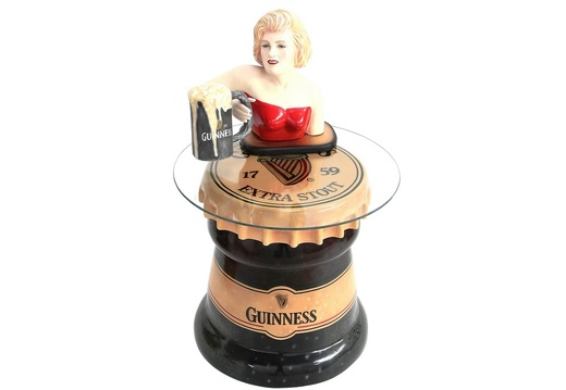 JBTH366 GUINNESS BOTTLE TOP LID TABLE WITH GLASS TOP ALL BEER NAMES AVAILABLE 2