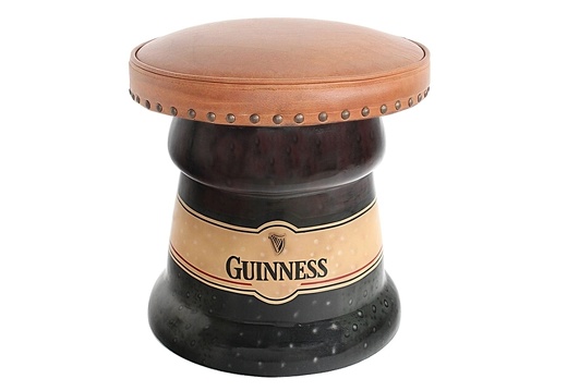 JBTH412 GUINNESS BOTTLE TOP STOOL WITH BROWN CUSHION ALL BEER NAMES AVAILABLE