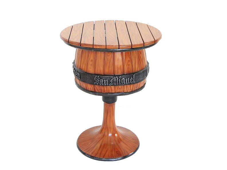 JJ038_BARREL_TABLE_WROUGHT_IRON_4_BEER_NAMES_RING_ON_WOOD_EFFECT_STAND_WOOD_SLATS_TOP.JPG