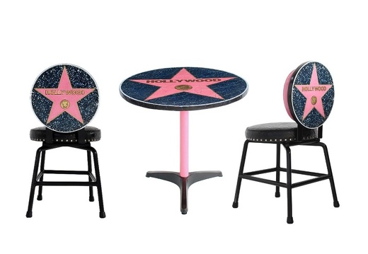 JJ1351A FAMOUS HOLLYWOOD WALK OF FAME STAR TABLE 2 CHAIRS