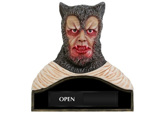 JJ1968 SCARY WEREWOLF OPEN CLOSED SLIDING SIGN