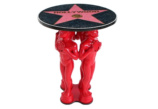 JJ364 HOLLYWOOD MOSAIC TABLE 4 RED OSCAR STATUES 1