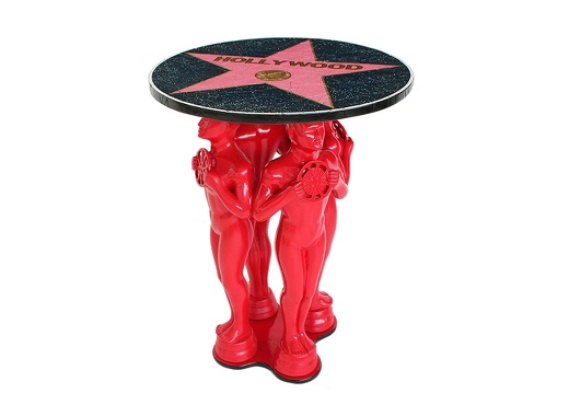 JJ364 HOLLYWOOD MOSAIC TABLE 4 RED OSCAR STATUES 2