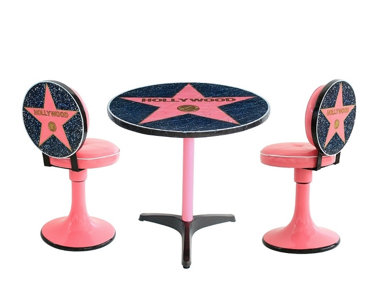 JJ463_HOLLYWOOD_WALK_OF_FAME_TILE_BAR_RESTAURANT_TABLE_2_CHAIRS_ANY_NAME_ON_CHAIRS_TABLE.JPG