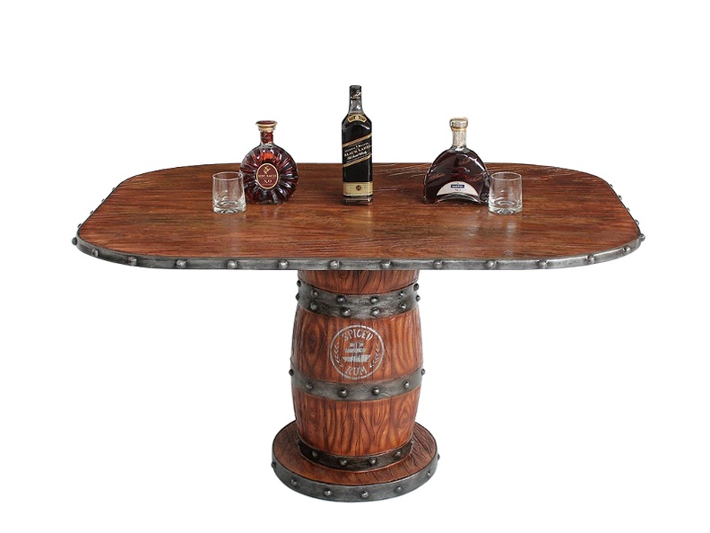 JJ504_DARK_WOOD_EFFECT_BARREL_TABLE_ANY_NAME_PAINTED_ON_THE_BARREL.JPG