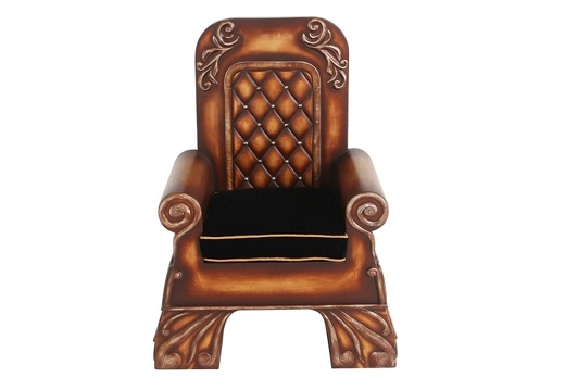 JJ6035 ANTIQUE CHIPPENDALE GOLD KINGS THRONE SEAT 1