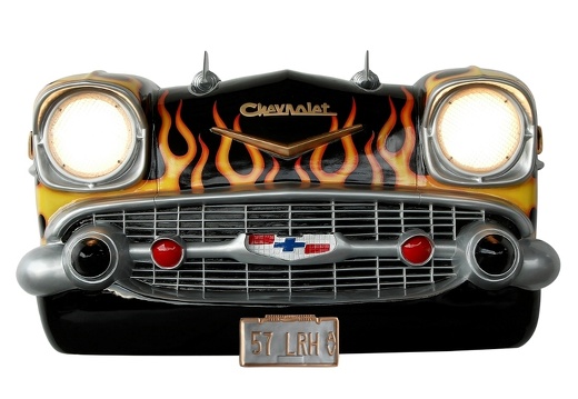 BJM0018 57 CHEVY VINTAGE WALL MOUNTED CAR DECOR WITH WORKING LIGHTS 1