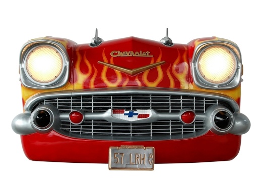 BJM0019 57 CHEVY VINTAGE WALL MOUNTED CAR DECOR WITH WORKING LIGHTS 1