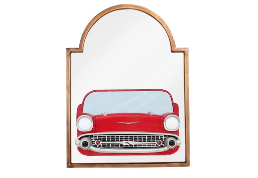 BJM0032 RED CHEVY VINTAGE CAR WALL MOUNTED MIRROR 1