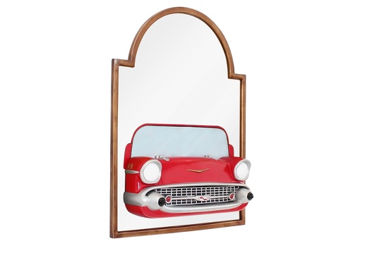BJM0032 RED CHEVY VINTAGE CAR WALL MOUNTED MIRROR 2