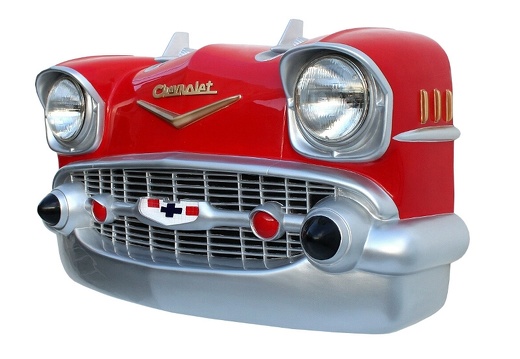 JBCR003 57 CHEVY VINTAGE WALL MOUNTED CAR DECOR RED