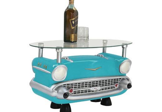 JBCR030 57 CHEVY COFFEE TABLE TURQUOISE BACK TO BACK ALL COLORS AVAILABLE 1
