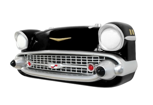 JBCR031 57 CHEVY SMALL VINTAGE WALL MOUNTED CAR BLACK