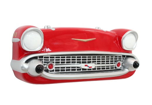 JBCR032 57 CHEVY SMALL VINTAGE WALL MOUNTED CAR RED