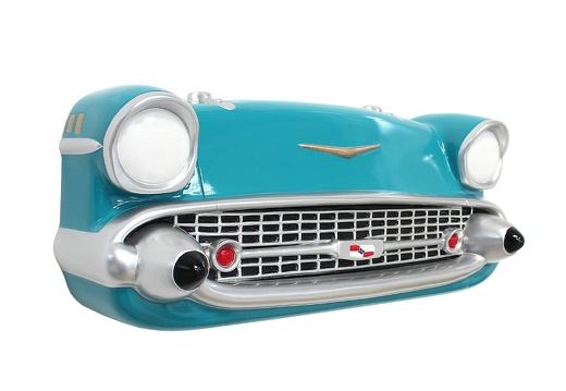 JBCR033 57 CHEVY SMALL VINTAGE WALL MOUNTED CAR TURQUOISE