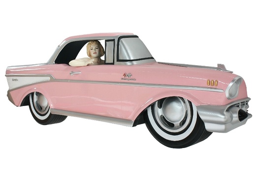 JBCR041 MARILYN MONROE IN A PINK 57 CHEVY CAR WALL DECOR
