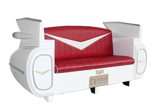 JBCR049 VINTAGE CADILLAC CAR SOFA WITH OPENING REAR BOOT STORAGE FOR MAGAZINES ACCESSORIES 1