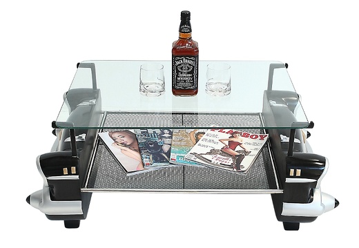 JBCR088 57 CHEVY COFFEE TABLE DOUBLE CAR FRONT ENDED BLACK ALL COLORS AVAILABLE 2