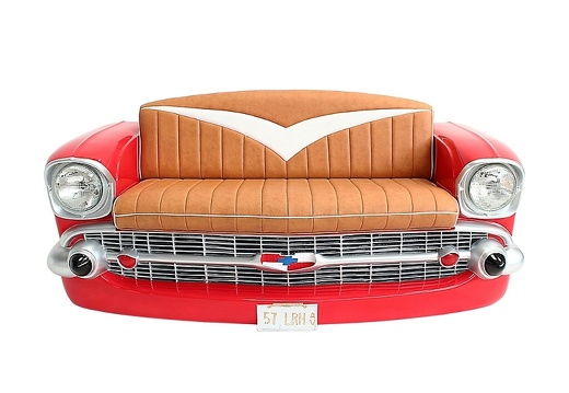 JBCR090 VINTAGE 57 CHEVY BEL AIR CAR SOFA WITH MAGAZINES ACCESSORIES RACK 1