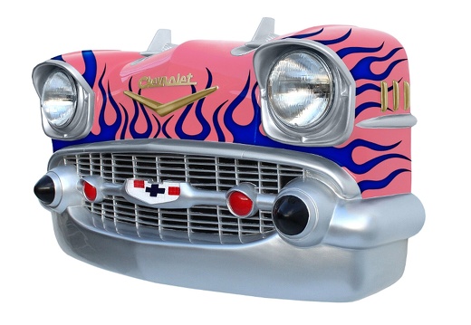JBCR177 VINTAGE 57 CHEVY BEL AIR WALL MOUNTED CAR DECOR PINK BLUE FLAMES