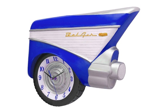 JBCR210 CHEVY BELAIR CAR WALL DECOR CLOCK BLUE
