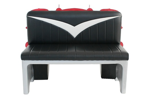 JJ1285 RED 57 CHEVY VINTAGE CAR AMERICAN DINNERS SEAT BLACK FLAMES 3
